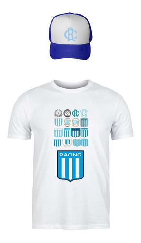 Combo Remera + Gorra De Racing Academia Cilindro Avellaneda