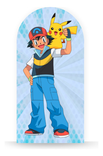 Painel De Festa Decorativo Pokemon Romano 2x1m Decorativo