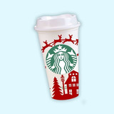 Vaso Starbucks Trineo Navideño En La Ciudad