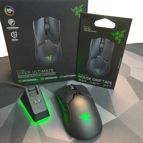 Mouse Inalambrico Gamer Razer Viper Ultimate Con Base Y Grip