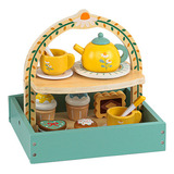 Set De Té De Madera Para Niñas, Juego De Té Con Soporte Para