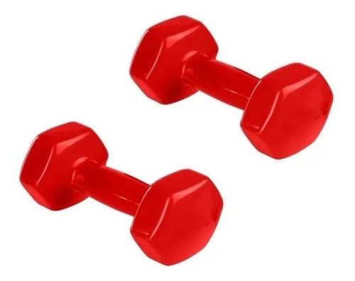 Par De Halter Sextavado Emborrachado 08kg Dumbell - 2 Peças