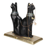Estantería Con Escultura De Gato Egipcio, Exquisito Escritor