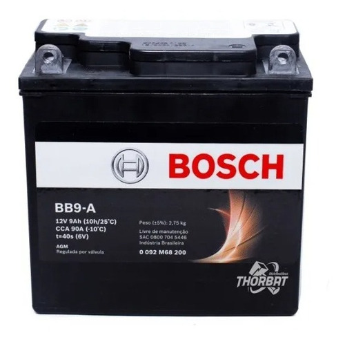 Bateria Suzuki Gt 500 Titan 12v 9ah Bosch Bb9-a (yb7-a)