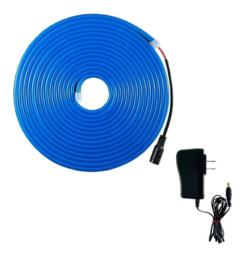 Neon Flex Rollo 5m 12v Ip68 Sumergible Azul Incluye Fuente 