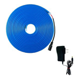 Neon Flex Rollo 5m 12v Ip68 Sumergible Azul Incluye Fuente 