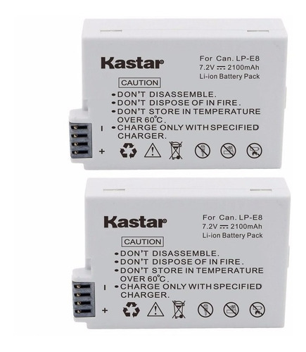 2-pack Baterias Lp-e8 Marca Kastar P/canon T2i T3i T4i T5i