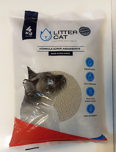 Esferas Sanitarias Aglutinante 4kg - ¡1 Mes! -  Litter Cat