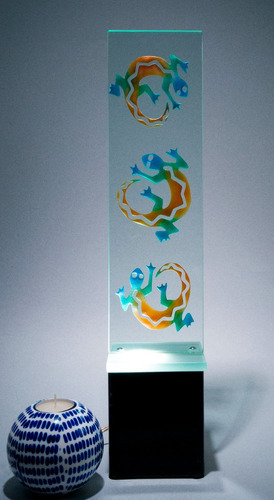 Lámpara De Gecko Mesa  Buró Escritorio Cristal Decorativa