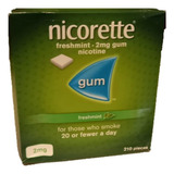 Nicorette Gum 210 Chicles 2 Mg Freshmint  Menta Fresca