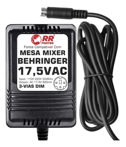 Fonte 17,5vac Para Mesa Mixer Behringer Xenyx Ub-1202 Q1202