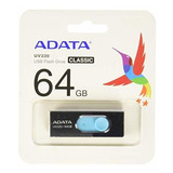 Adata Usb 64gb Uv220 2.0 Black/blue Auv220-64g-rbkbl