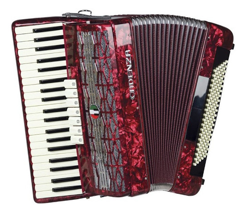 Acordeon Cadenza 120 Baixos E 41 Teclas Vermelho Cd120/41