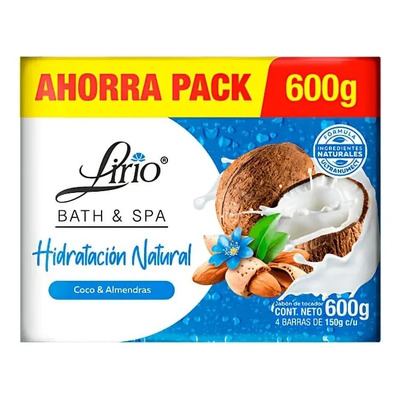 Jabon De Tocador Lirio Coco Y Almendras 4 Pack 600g
