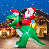 Kooy - Dinosaurio Inflable De Navidad De 6 Pies, Papá Noel,