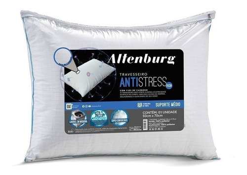 Kit 2 Travesseiro Antistress Fios De Carbono Altenburg Cor Branco