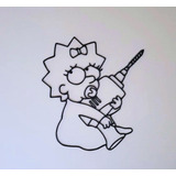 Maggie Simpson Taladro Cuadro Silueta De Pared Impresa En 3d