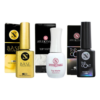 Base, Top Coat Brillo Y Top Matte Para Uñas. Studio Nails Color Base Top Coat Top Matte | MercadoLibre