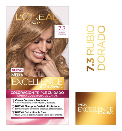 Kit De Coloración L'oréal Paris Excellence Creme Tono 7.3 Rubio Dorado