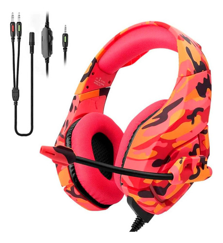 Audifonos Gamer Onikuma K1-b Camouflage Red