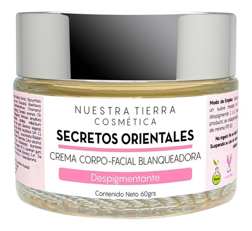 Nuestra Tierra Cosmética Crema Secretos Orientales 60grs Todo Tipo De Piel