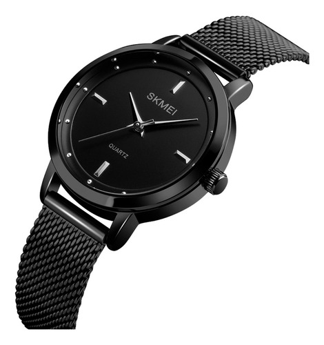 Reloj De Pulsera De Acero Analogico Mujer Skmei 1528 Negro