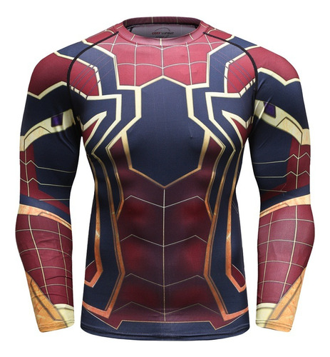 Playera Compresión Iron Spider Cody Lundin Manga Larga