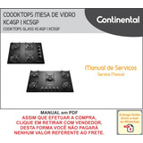 Manual Técnico Serviço Fogão Cooktop Continental Kc4gp Kc5g