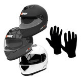 Casco Hawk Rs11 Integral + Guantes Primera Piel Sti Cuota