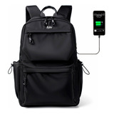 Soku Mochila Ligera Moda Escolar Japonesa Para iPad 14in Color Negro Diseño De La Tela Liso