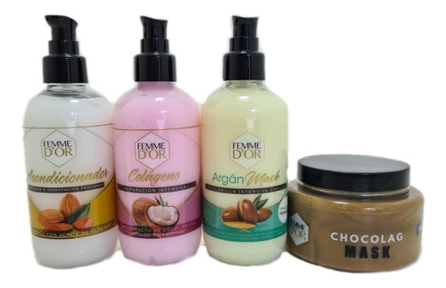 Kit Acondicionador + Colágeno + Mascarilla Argán Y Chocolag