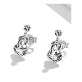 Aros Pendientes  Con Forma De Guitarra, Plata 925