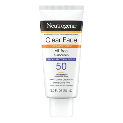 Neutrógena Bloqueador Protector Solar facial 50 SPF Clear Face para Pieles Grasas - Oil Free Libre de aceite 88ml | MercadoLibre