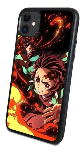 Funda Celular Demon Slayer Tanjiro Respiración De Fuego