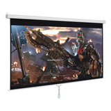 Pantalla Manual De Proyeccion 100'' Pulgadas, Hd 16:9 Alta Definicion, Retractil