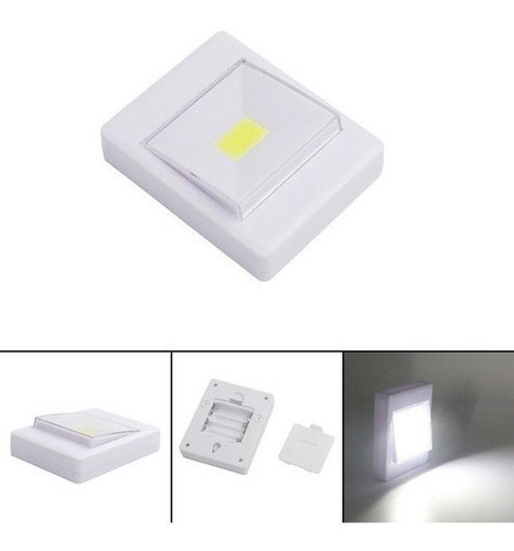 Foco Led Pared Luz Emergencia Interruptor Pilas 