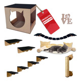 Brinquedo Em Mdf 10 Pçs Para Gato Com Comedouro + Brinde (g)