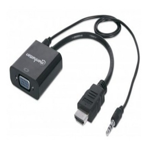 Cable Convertidor Manhattan Hdmi A Vga Audio 3.5mm 1080p M-h