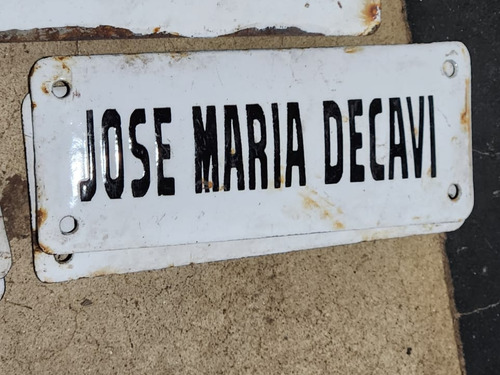 Cartel Antiguo De Calle Enlozado  José Maria Decavi 
