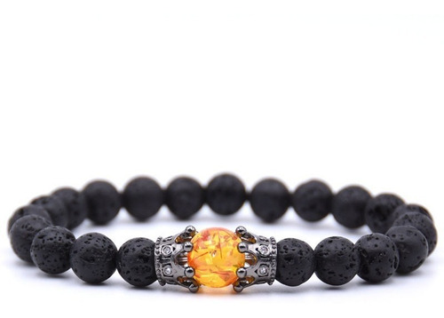 Pulsera Manillas Piedras Naturales Corona Para Hombre Mujer