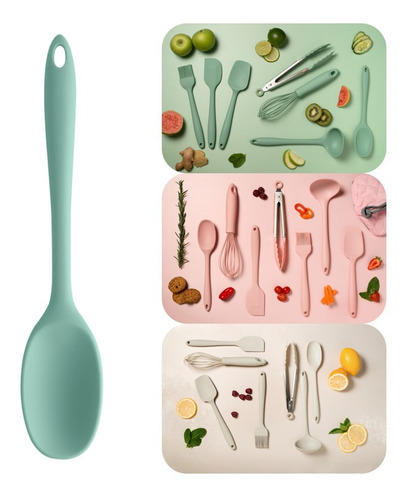 Colher Talher Culinário Silicone Espátula Utensílio Cozinha