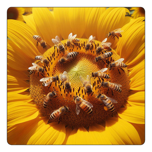 Mousepad Flores Y Abejas Miel Naturaleza Bees M1