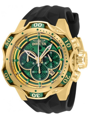 Relogio Masculio Invicta Reserve Venom Dourado Verde