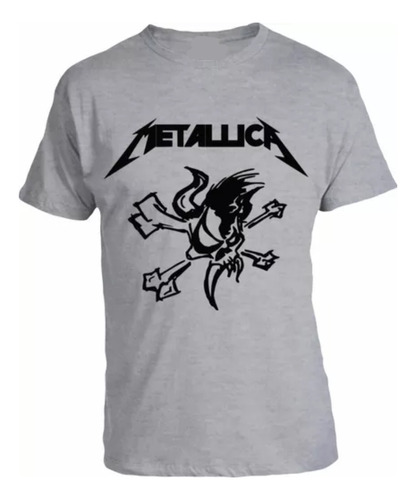 Remera Gris Metallica - Rock - Unisex - Moda - Manga Corta 