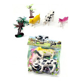 Set 3 Animales De Granja Plastico Irrompibles Vaca Caballo 