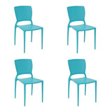 Conjunto 4 Cadeiras Safira Azul Tramontina