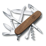 Victorinox Navaja Huntsman De  Madera, Marrón, 13 Usos Color Marrón