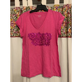 Remera Fucsia Calvin Klein Con Lentejuelas Talle Sm