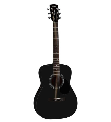  Guitarra Acústica Cort Af510 Black Satin Con Funda - Oddity