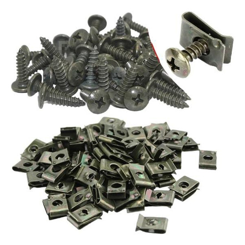 Clips Metal De Base De Tornillo Automotriz 30 Piezas